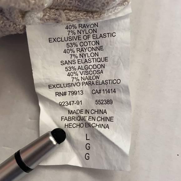 Pre-Owned MOTHERHOOD Maternity Size L Tan/White Stripe Shirt Side Ruching - Picture 9 of 9